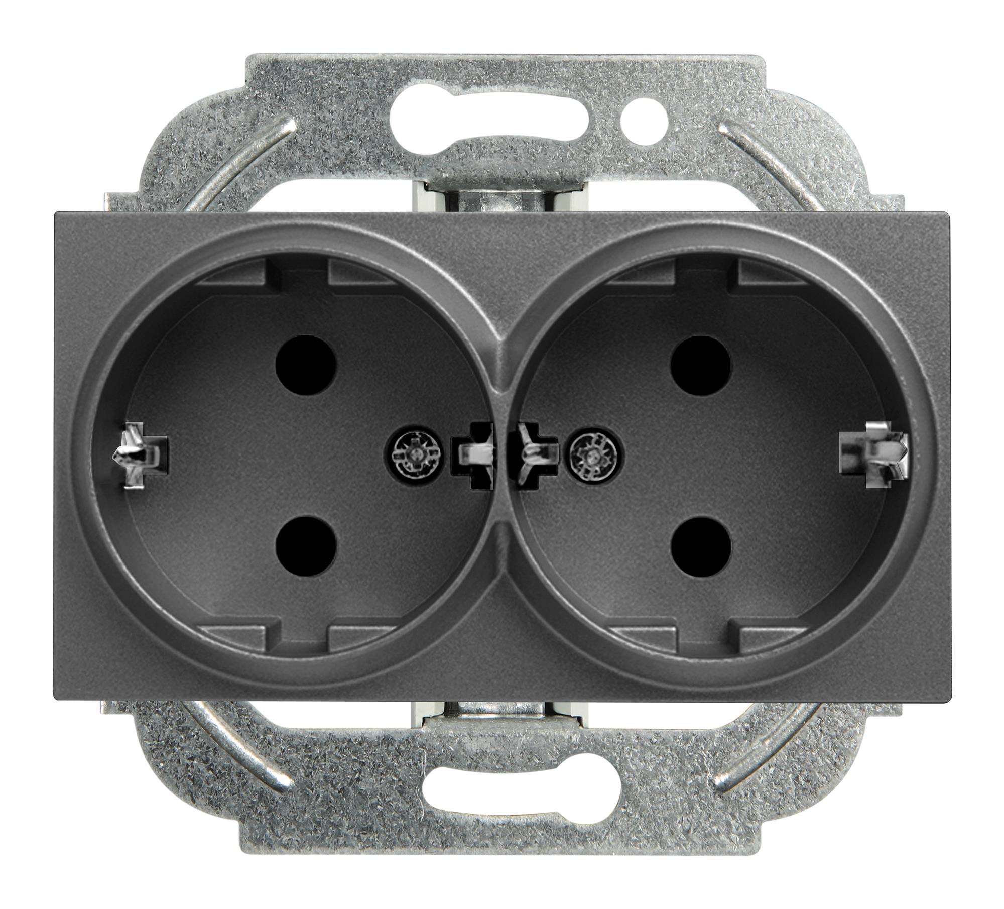 

Розетка Panasonic Karre Plus & Arkedia Slim, скрытый монтаж, 2-х постовая, с з/к, 16A, механизм с накладкой без рамки, IP20, дымчатый (WKTT02052DG-RU), 0