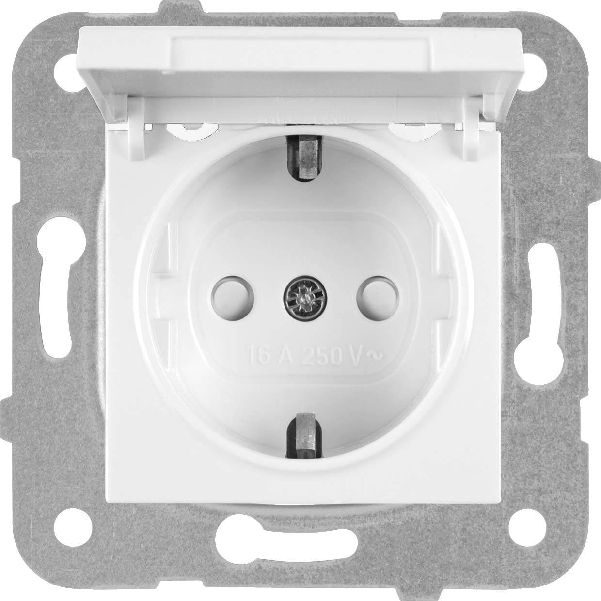 

Розетка Panasonic Karre Plus & Arkedia Slim, скрытый монтаж, однопостовая, с з/к, со шторками, 16A, механизм с накладкой без рамки, IP20, белый (WKTT02102WH-RU ), 0