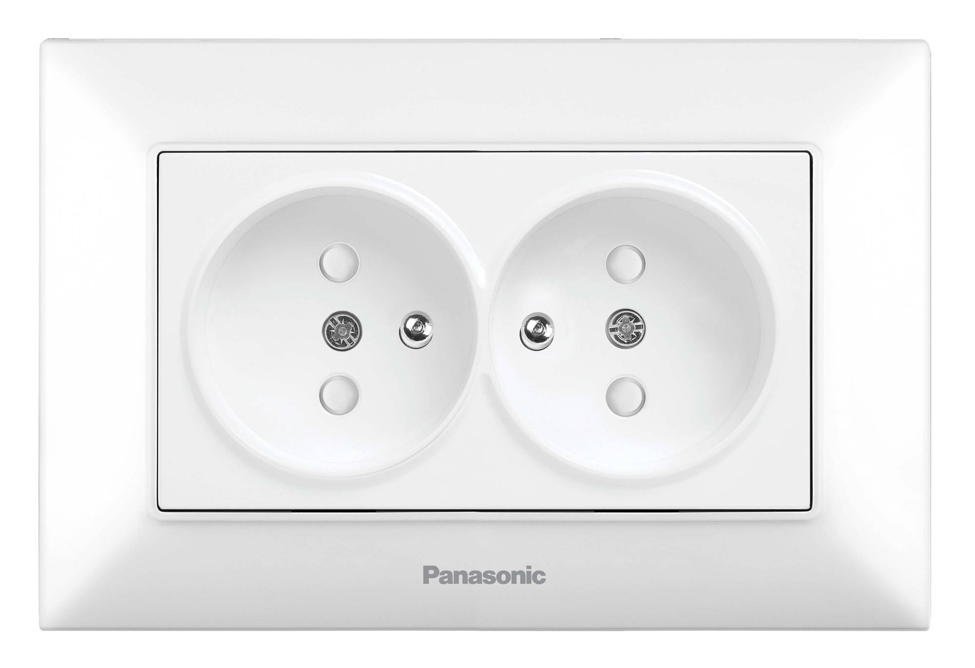 Розетка Panasonic Arkedia Slim, скрытый монтаж, 2-х постовая, 16A, в сборе, IP20, белый ( WNTC02042WH-RU)