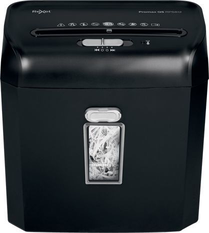 

Шредер Rexel Promax QS 8/12 S EU, секретность 2/P-2, 200 см/мин., полосы - 6мм, 12л, 8 листов, скрепки, скобы, карты, черный (2104580EU), QS 8/12 S EU