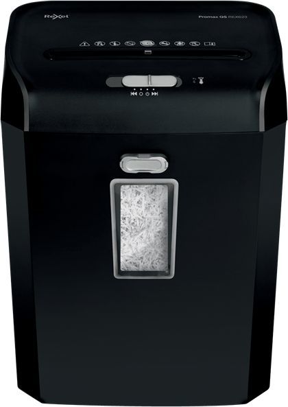 

Шредер Rexel Promax QS 6/23 X EU, секретность 3/P-4, 300 см/мин., фрагменты - 4мм x 4см, 23л, 6 листов, скрепки, скобы, карты, черный (2104581EU), QS 6/23 X EU