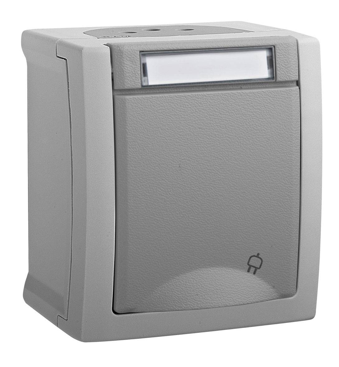 

Розетка Panasonic Pacific, открытый монтаж, однопостовая, с з/к, с крышкой, 16A, в сборе, IP54, серый ( WPTC42122GR-RU), 0