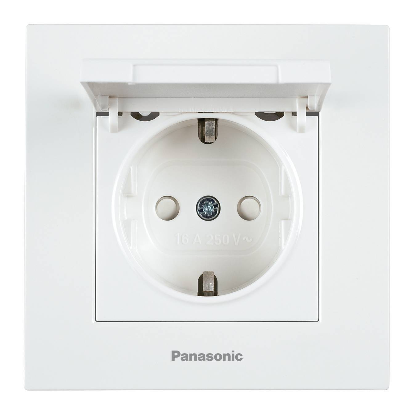 

Розетка Panasonic Karre Plus, скрытый монтаж, однопостовая, с з/к, со шторками, с крышкой, 16A, в сборе, IP20, белый (WKTC02102WH-RU )