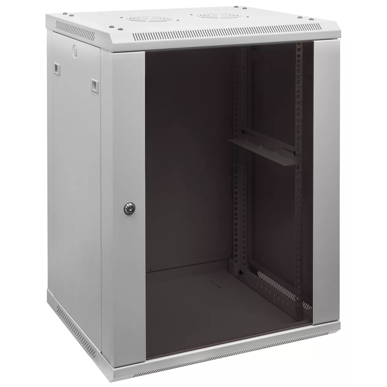 Шкаф телекоммуникационный настенный 18U 600x600 мм, стекло/металл, серый, разборный, SNR TWC (SNR-TWC-18-GD)