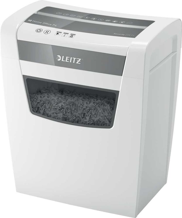 

Шредер Leitz IQ HOME OFFICE, секретность 3/P-4, 180 см/мин., фрагменты - 4мм x 2.8см, 23л, 10 листов, скрепки, скобы, белый (80090000), IQ HOME OFFICE