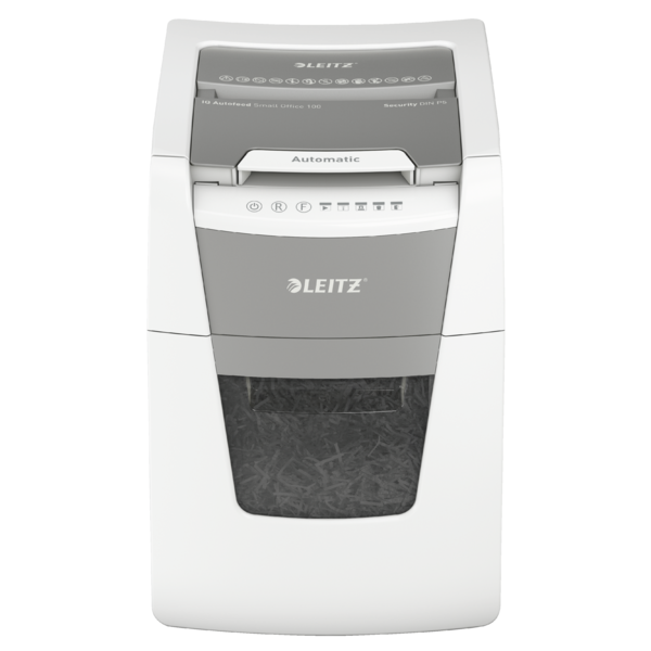 

Шредер Leitz IQ Autofeed Small Office 100 P5, секретность 4/P-5, 180 см/мин., фрагменты - 2мм x 1.5см, 34л, 100 листов, скрепки, скобы, карты, белый (80120000), IQ Autofeed Small Office 100 P5