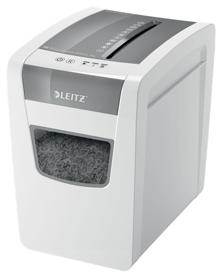 

Шредер Leitz IQ HOME OFFICE, секретность 3/P-4, 180 см/мин., фрагменты - 4мм x 2.8см, 23л, 10 листов, скрепки, скобы, белый (80010000), IQ HOME OFFICE