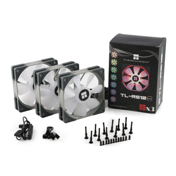 

Набор из 3 вентиляторов Thermalright TL-RS12x3, 120мм, 1500rpm, 23 дБ, 4-pin PWM + 3-pin 5V ARGB, 3шт, ARGB, TL-RS12x3