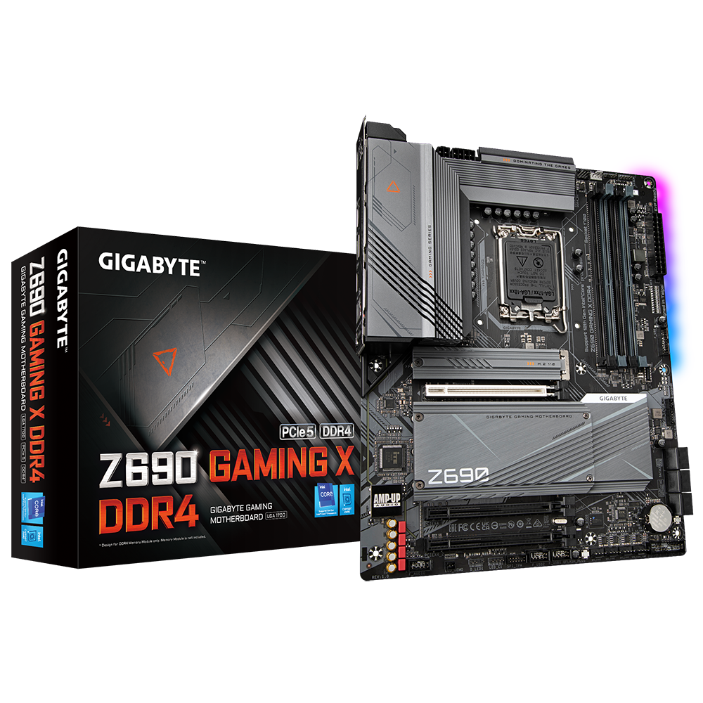 

Материнская плата GIGABYTE Z690 GAMING X DDR4, Socket1700, Intel Z690, 4xDDR4, 3PCI-Ex16, 6SATA3, 7.1-ch, 2.5GLAN, 7 USB 3.2, 2 USB Type-C, HDMI, DP, ATX, Retail, Z690 GAMING X DDR4