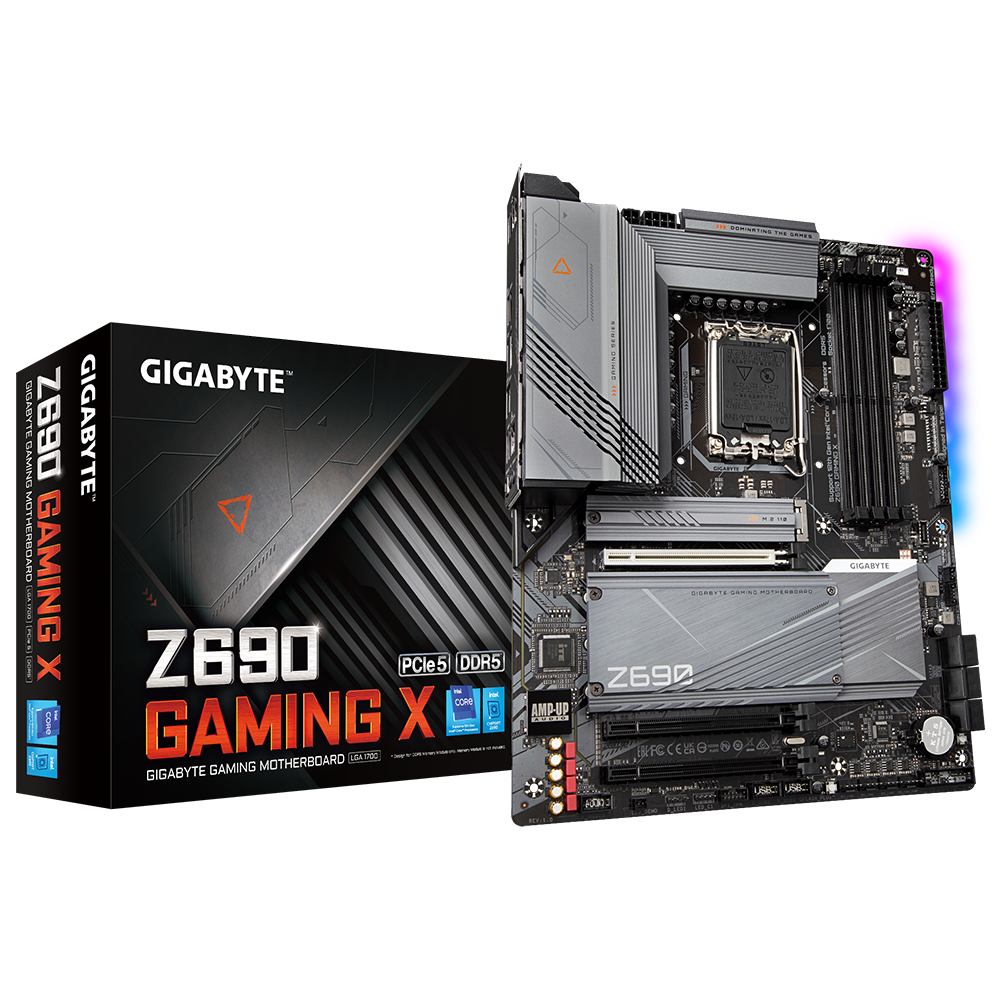 

Материнская плата GIGABYTE Z690 GAMING X, LGA1700, Intel Z690, 4xDDR5 DIMM, 3PCI-Ex16, 6SATA3, 7.1-ch, 2.5GLAN, 7USB 3.2, 2USB Type-C, HDMI, DisplayPort, ATX, Retail, Z690 GAMING X
