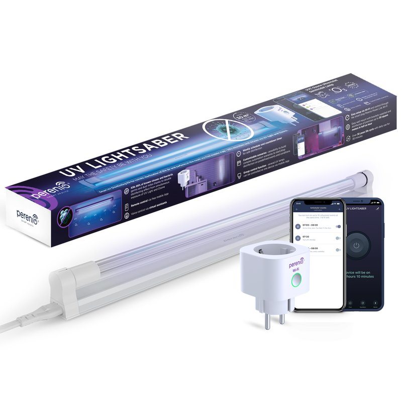 

Комплект умного дома Perenio PEKUV01, ультрафиолетовая лампа UV Lamp и интеллектуальная розетка Power Link Wi-Fi, шнур питания и набор для крепления на стену, 1шт., белый (PEKUV01), PEKUV01