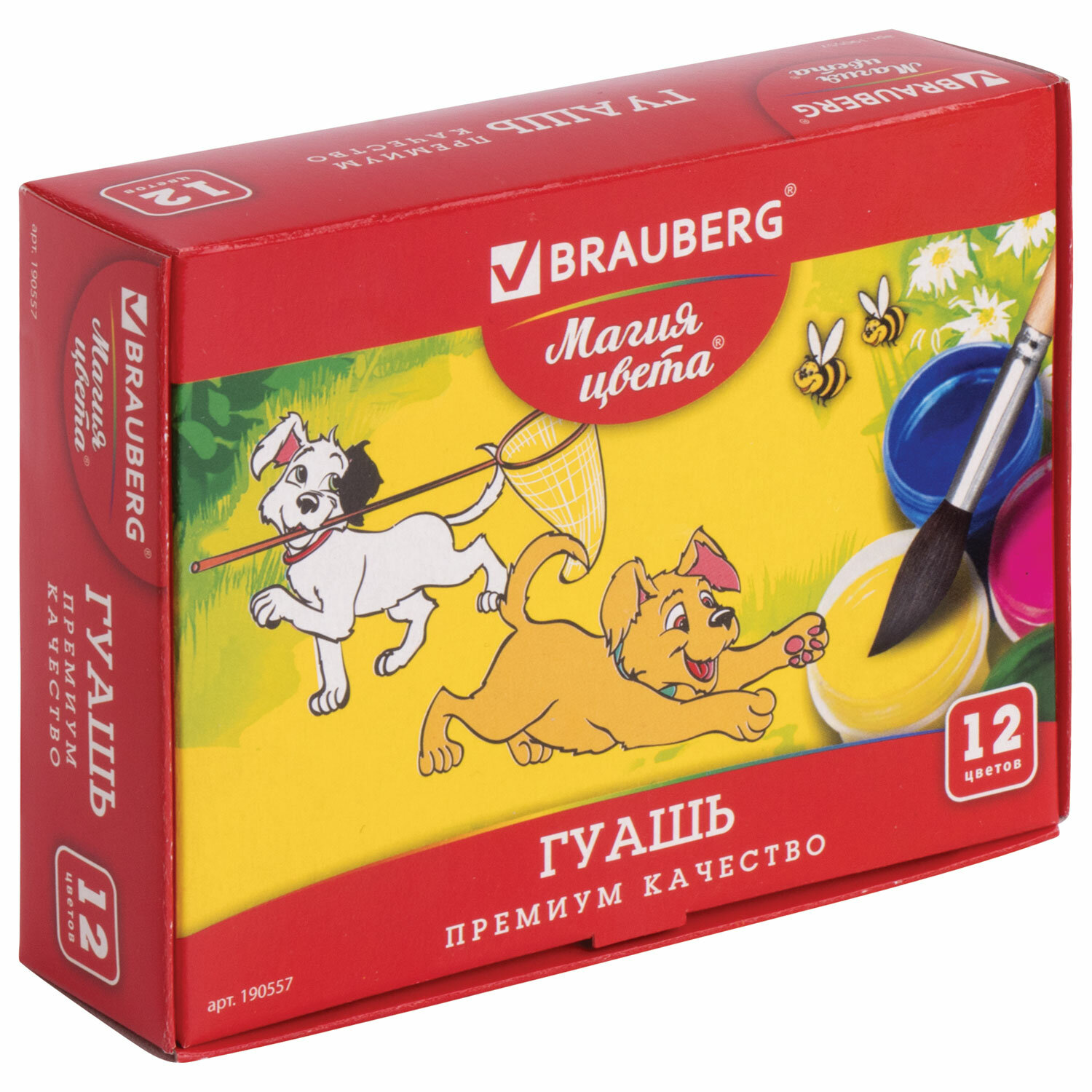 

Краски гуашь 12шт./12 цветов, 20мл, банка, картонная коробка, BRAUBERG Магия цвета (190557), Ассорти, нет данных