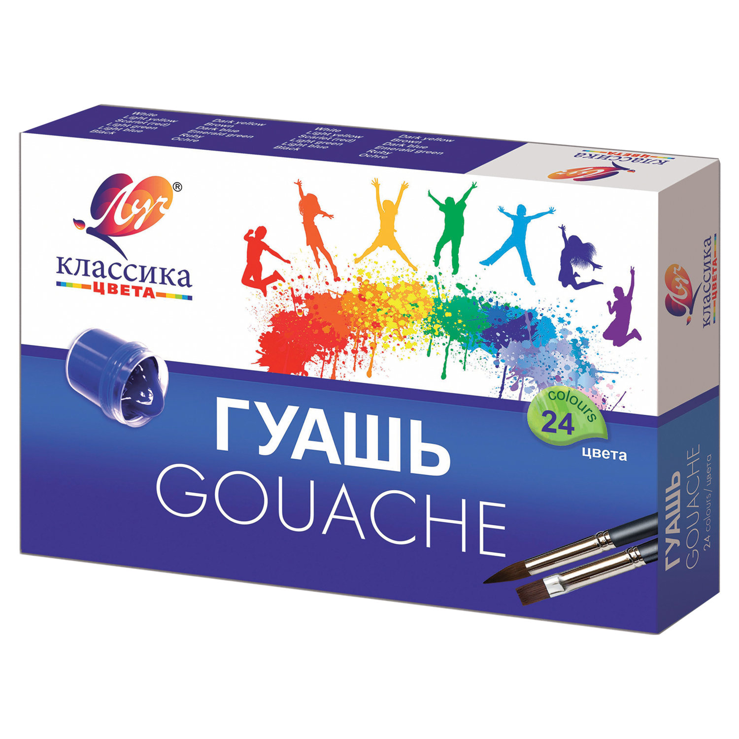 

Краски гуашь 24 шт./24 цветов, 20 мл, банка, картонная коробка, ЛУЧ Классика (28С 1681-08)