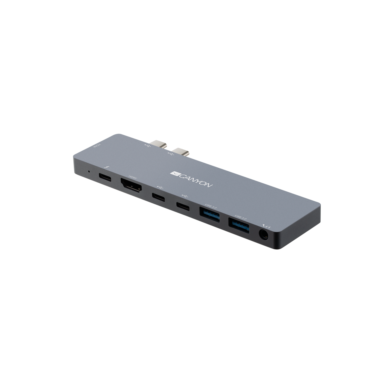 

Мультипортовый адаптер Canyon DS-8 для Apple M1, 2хUSB 3.0, 2хHDMI, USB Type-C PD 87W, 2хUSB Type-C, Jack 3.5mm, серый/черный (CNS-TDS08DG), DS-8