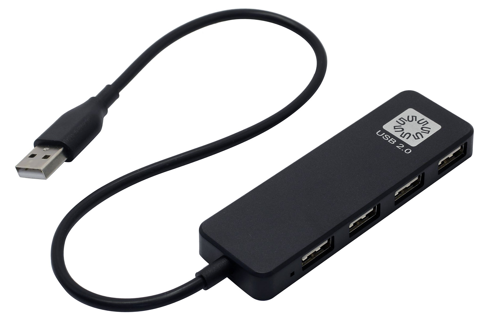 Концентратор 5bites HB24-209BK, 4xUSB 2.0, черный (HB24-209BK) - фото 1