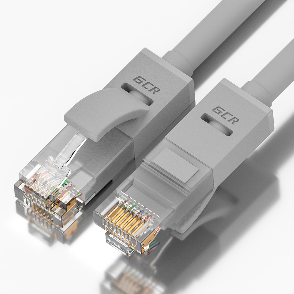 Патч-корд UTP кат.5e, 14м, RJ45-RJ45, серый, Greenconnect (GCR-LNC500 /GCR-51517)