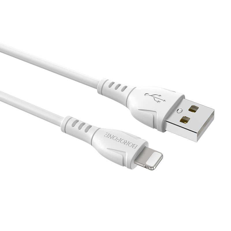 

Кабель Lightning 8-pin-USB, 2.4A, 1м, белый Borofone Triumph Lightning, BX51