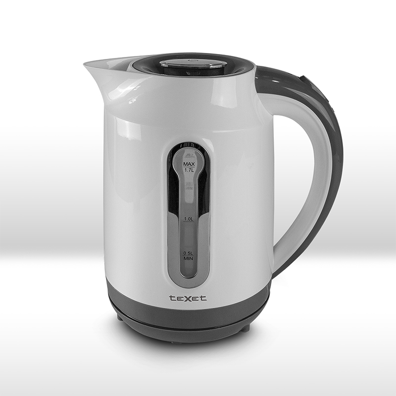 

Чайник Texet TPK-01 1.7л. 2200Вт, пластик, белый/серый, TPK-01