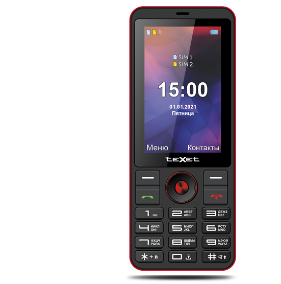 

Мобильный телефон teXet TM-321, 3" 400x240 TFT, 1xCam, 2-Sim, 2500 мА·ч, micro-USB, черный/красный, TM-321