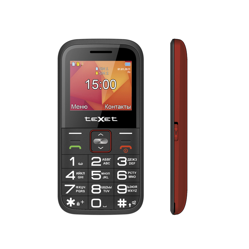 

Мобильный телефон teXet TM-B418, 2.2" 220x176 TFT, 1xCam, 2-Sim, 1400 мА·ч, micro-USB, красный, TM-B418
