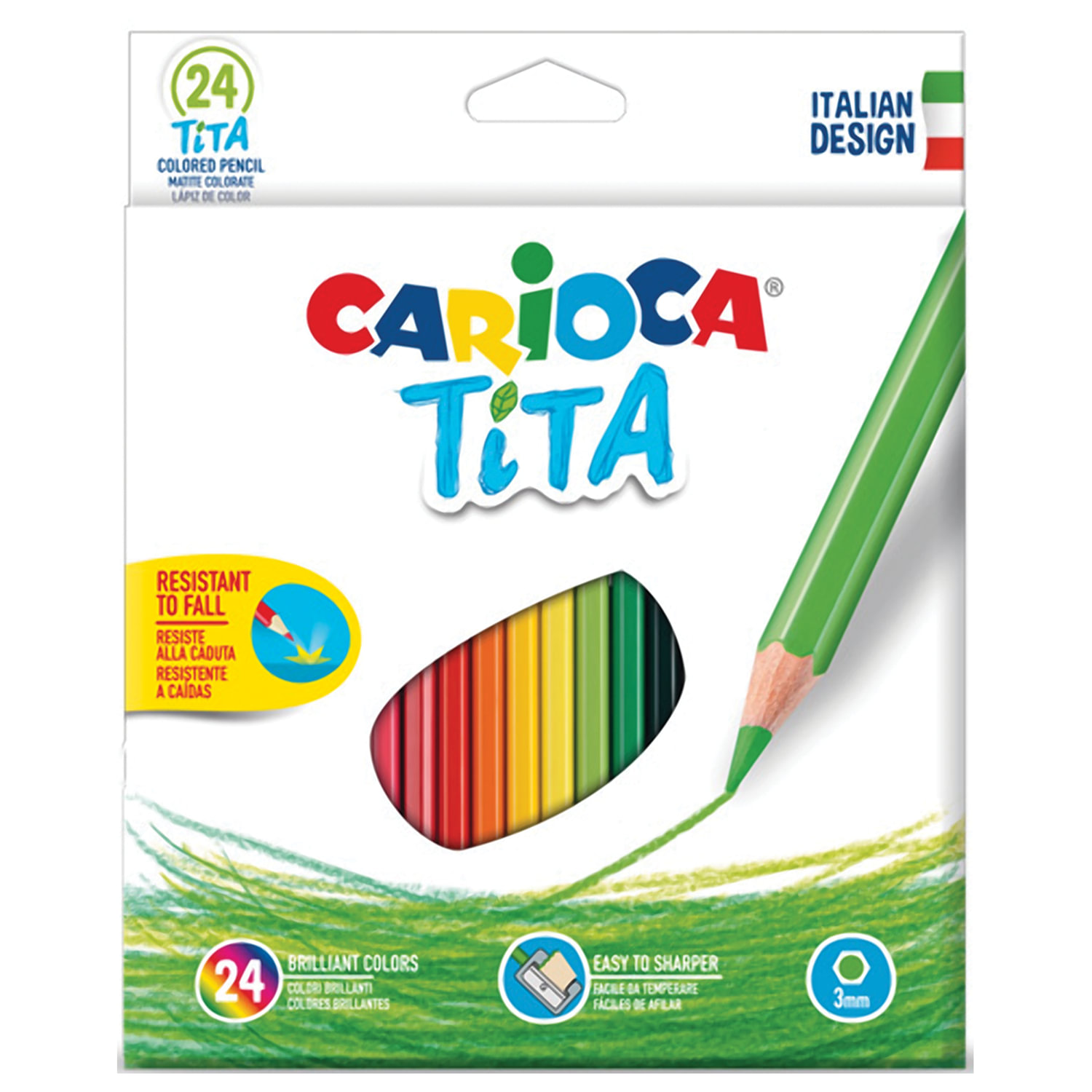 

Набор цветных карандашей Carioca TITA, шестигранные, 24 шт., заточенные (42794)