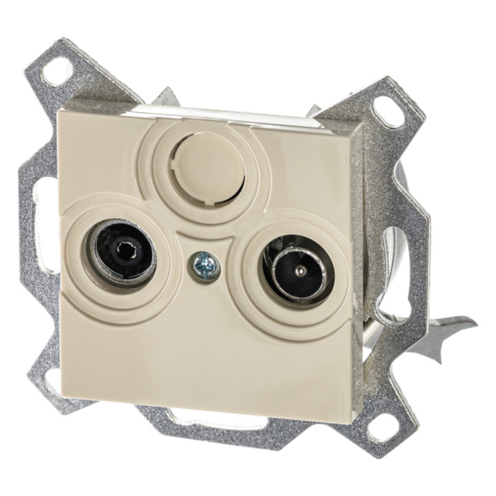 

Розетка TV+RD(FM) ABB LEVIT, слоновая кость, проходная, без рамки (2CHH083607A6017), 0
