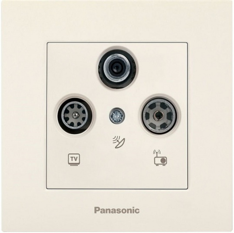 

Розетка TV+RD(FM)+SAT PANASONIC Karre Plus, бежевый, оконечная (WKTC04632BG-RU)