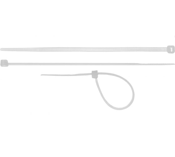 Стяжка Сибин, 2.5 мм x 160 мм, 100 шт., белый (3786-25-160)