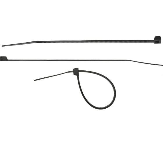 Стяжка Сибин, 4.8 мм x 300 мм, 100 шт., черный (3788-48-300)