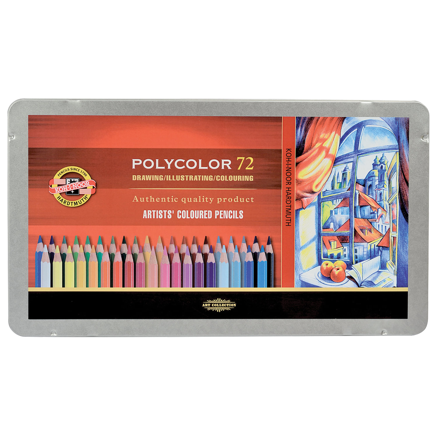 

Набор цветных карандашей KOH-I-NOOR Polycolor, шестигранные, 72шт., заточенные (3827072001PL)
