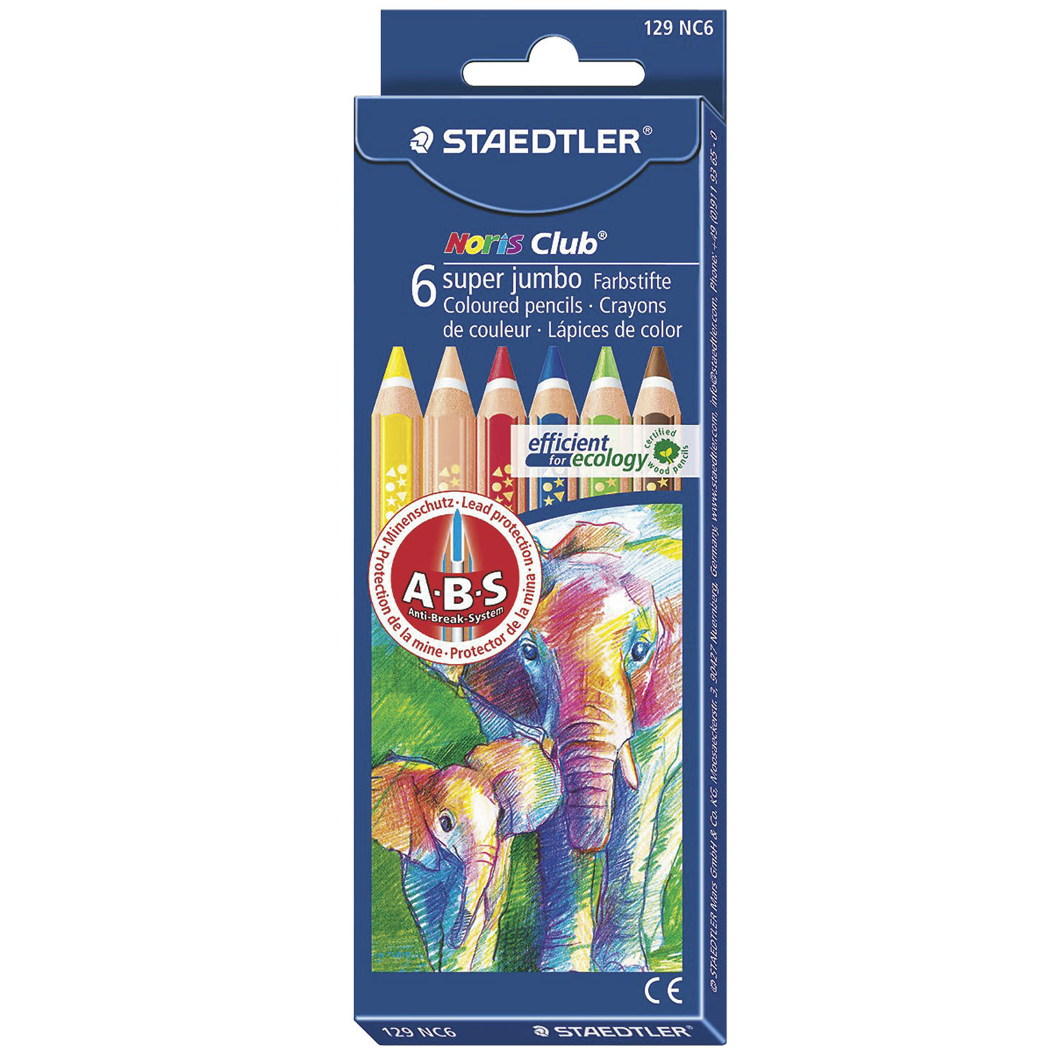 

Набор цветных карандашей STAEDTLER Noris Club, трехгранные, 6шт., заточенные (129 NC6), нет данных