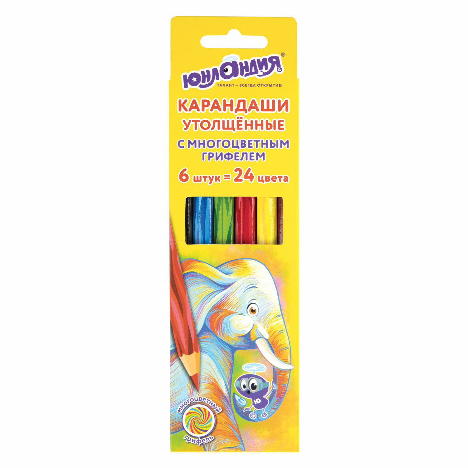 

Набор цветных карандашей ЮНЛАНДИЯ Magic, шестигранные, 6шт., заточенные (181791), нет данных