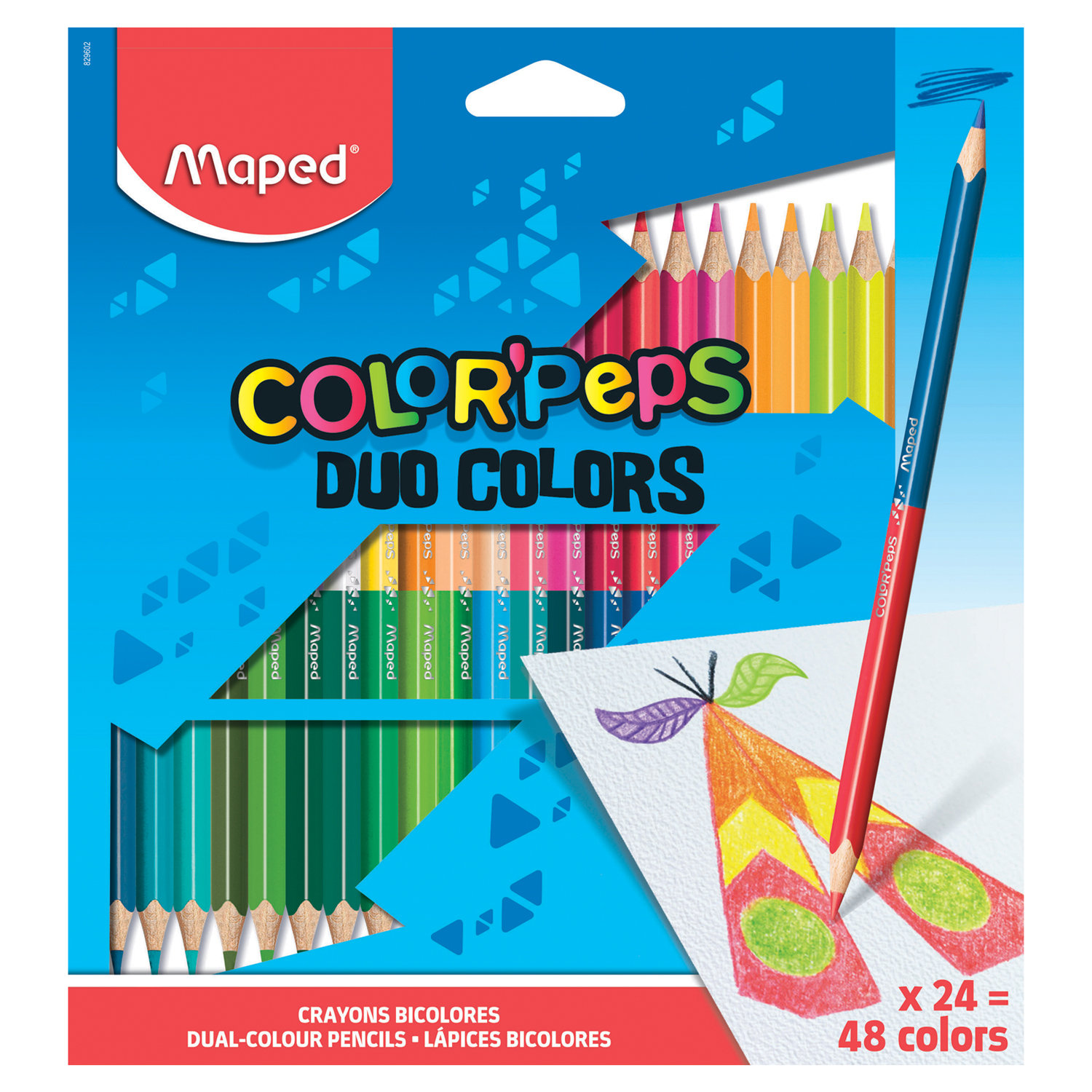 

Набор цветных карандашей Maped Color Pep's, трехгранные, 24 шт., заточенные (829602)