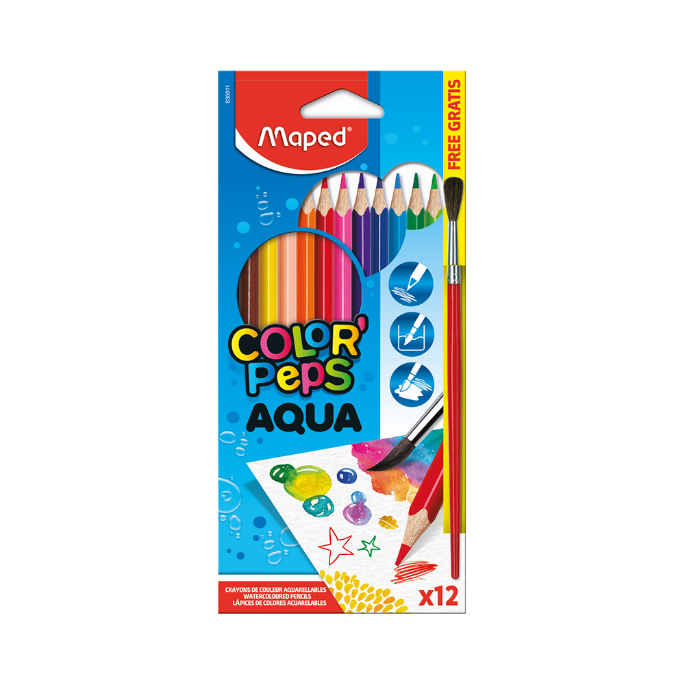 

Набор цветных карандашей Maped Color Pep's, трехгранные, 12шт., заточенные (836011)