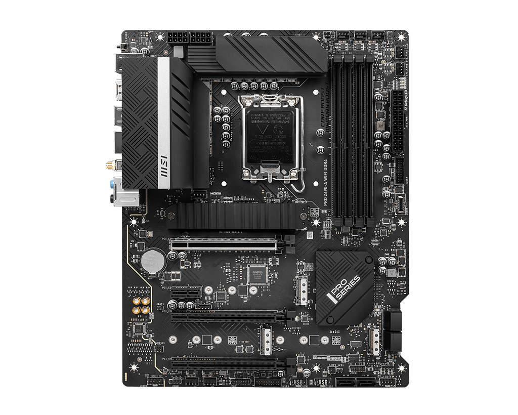 

Материнская плата MSI PRO Z690-A WIFI DDR4, Socket1700, Intel Z690, 4xDDR4, 3PCI-Ex16, 6SATA3, 7.1-ch, 2.5GLAN, 7 USB 3.2, 2 USB Type-C, HDMI, DP, ATX, Retail, PRO Z690-A WIFI DDR4