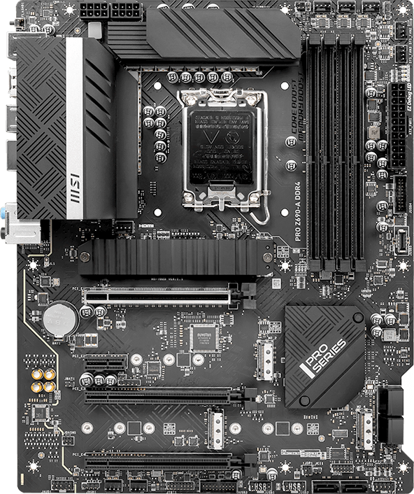 

Материнская плата MSI PRO Z690-A DDR4, Socket1700, Intel Z690, 4xDDR4, 3PCI-Ex16, 6SATA3, 7.1-ch, 2.5GLAN, 7 USB 3.2, 2 USB Type-C, HDMI, DP, ATX, Retail, PRO Z690-A DDR4