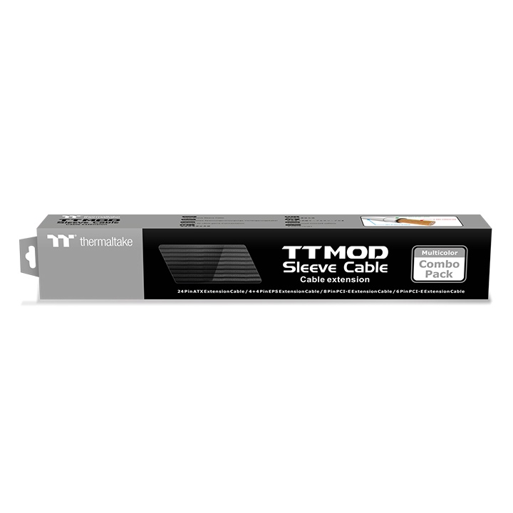 

Набор кабелей-удлинителей Thermaltake TTMod Sleeve Cable All Black AC-052-CN1NAN-A3 TtMod Sleeved Cable, 300mm, черный [78267]