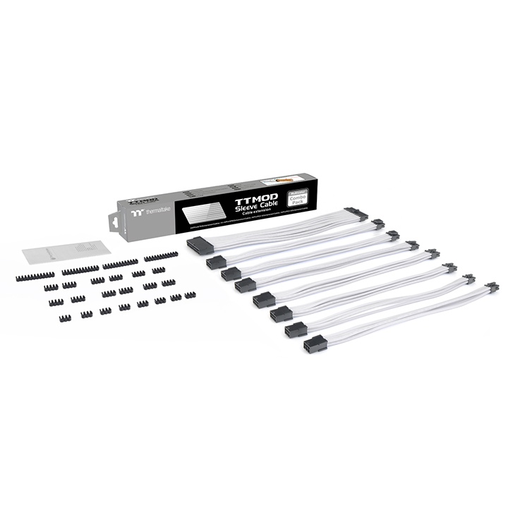 

Набор кабелей-удлинителей Thermaltake TTMod Sleeve Cable All White AC-050-CN6NAN-A3 TtMod Sleeved Cable, 300mm, белый [78266]