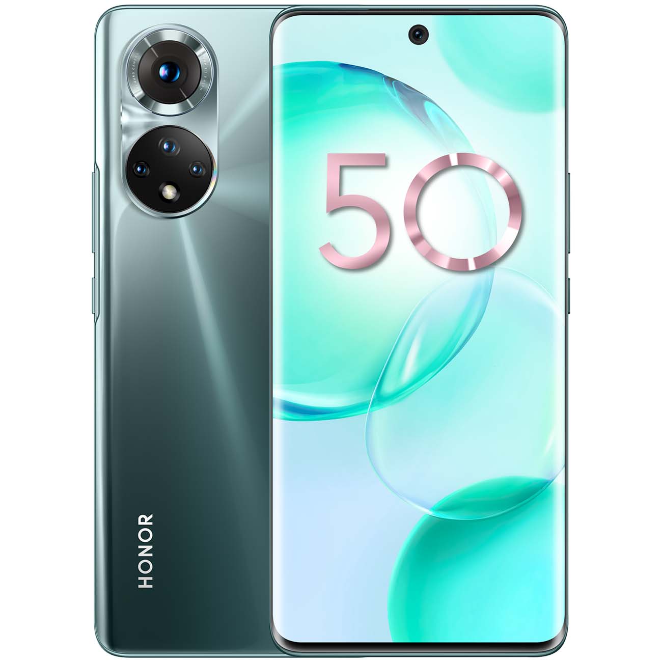 

Смартфон Honor 50, 6.57" 2340x1080 OLED, Snapdragon 778G, 8Gb RAM, 128Gb, 3G/4G/5G, NFC, Wi-Fi, BT, 4xCam, 2-Sim, 4300mAh, USB Type-C, Android 11, зеленый (NTH-NX9/5109AASU), 50