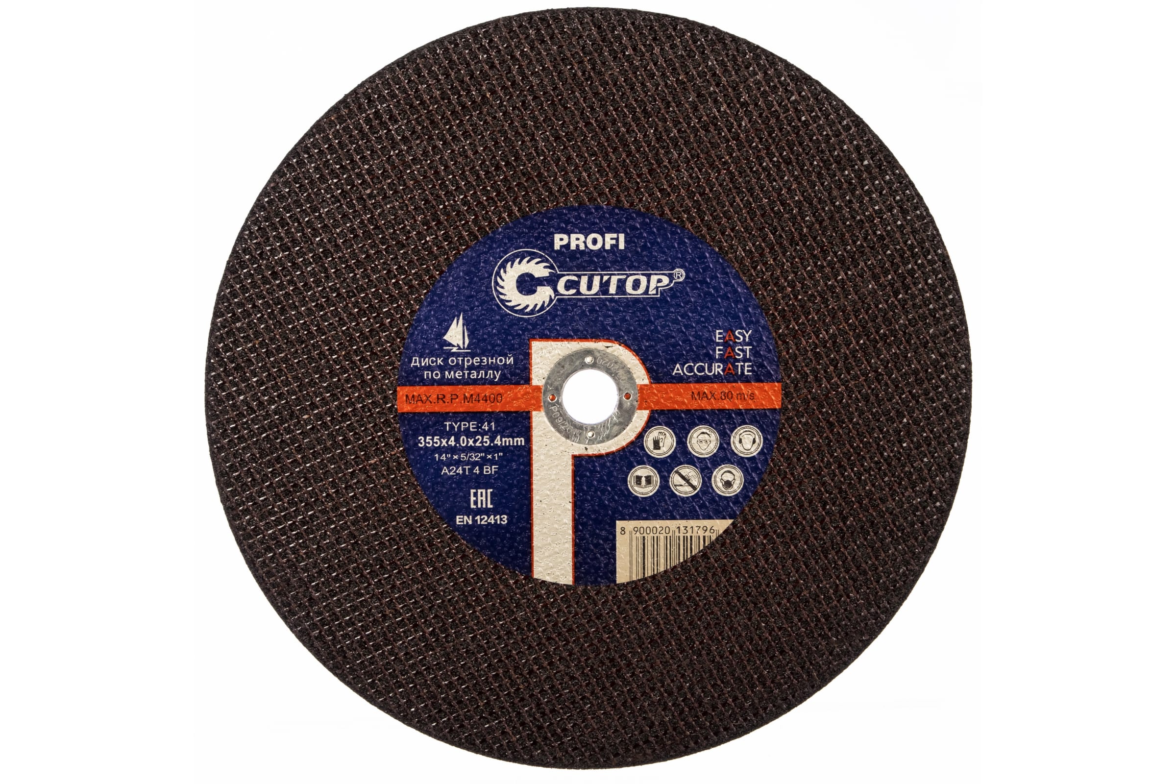 

Диск отрезной Cutop Profi ⌀355ммx4мм x 25.4мм, прямой, металл, 1шт. (40009т), Profi