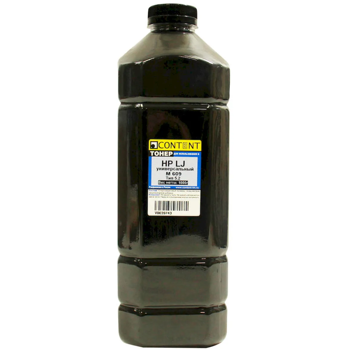 Тонер Content, канистра 1 кг, черный, совместимый для LJ M609, Тип 5.2 (4010715509361)