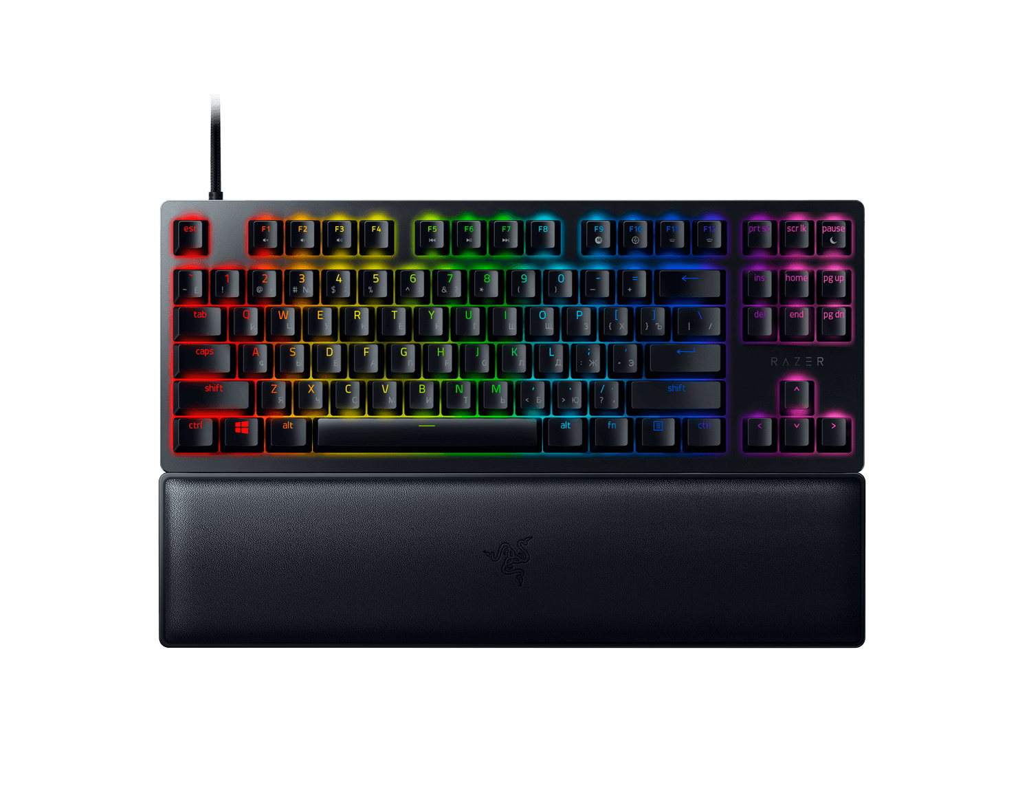 

Клавиатура проводная Razer Razer Huntsman V2 Tenkeyless, механическая, Razer Clicky Optical Switch (Purple), подсветка, USB, черный (RZ03-03941400-R3R1), Razer Huntsman V2 Tenkeyless