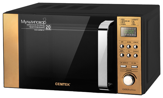 

Микроволновая печь Centek CT-1584 20л, 700Вт, чёрный/золотой (CT-1584), CT-1584