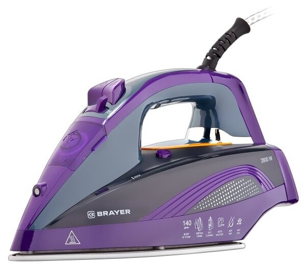 Утюг Brayer BR4001 2.6 кВт, фиолетовый