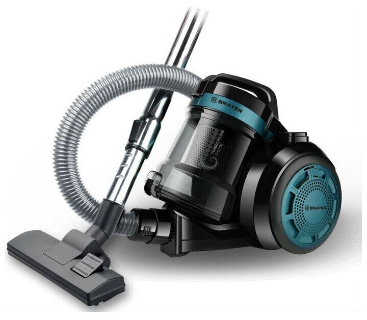 

Пылесос BRAYER BR4200 1.8 кВт, 2.5 л, 5 м, черный/зеленый (BR4200), BR4200