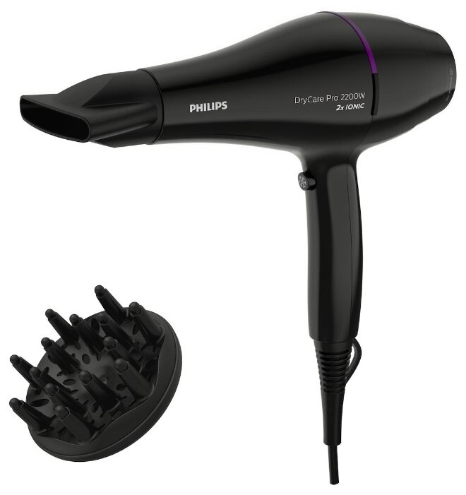 

Фен Philips DryCare BHD274/00 2200Вт, режимов: 6, насадок: 2, черный (0000284152), BHD274/00