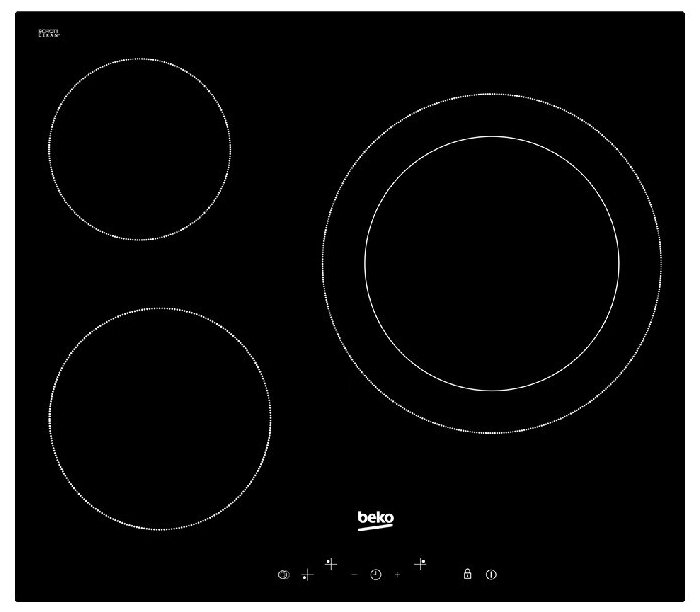 Электрическая варочная панель Beko HIC 63401 T, 3 конфорки, черный (7757188032)