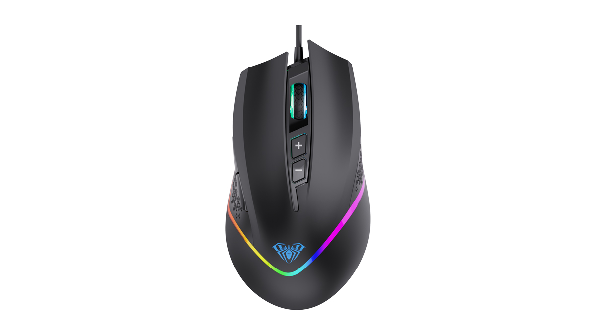 

Мышь проводная AULA F805, 6400dpi, оптическая светодиодная, USB, черный, F805
