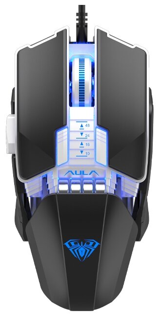 

Мышь проводная AULA H508, 6400dpi, оптическая светодиодная, USB, черный, H508