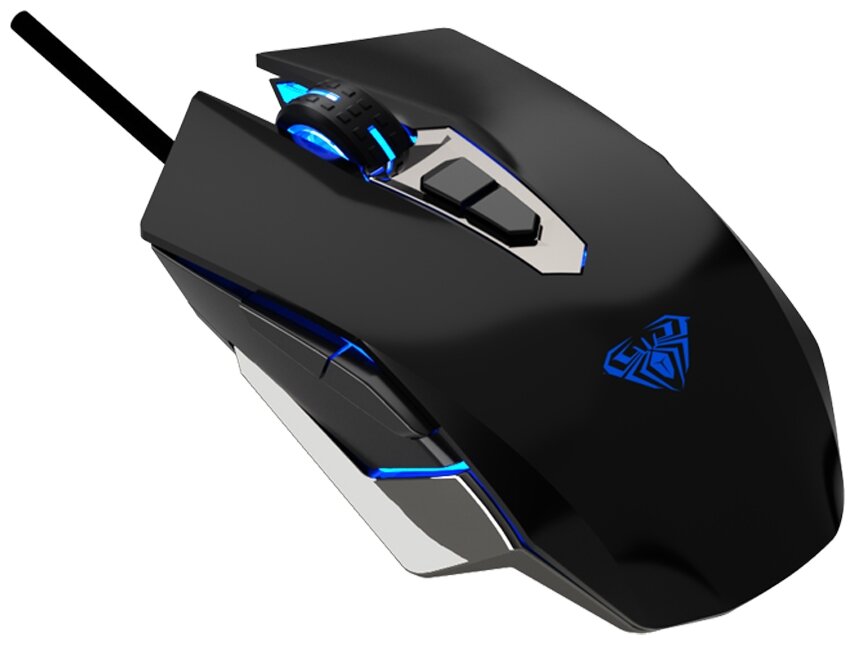

Мышь проводная AULA S50, 4800dpi, оптическая светодиодная, USB, черный, S50